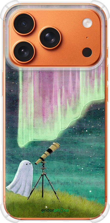 Силикон с усиленными углами чехол Привидение и звезды для Apple iPhone 17 PRO MAX - 6443sp-4029 изображение 