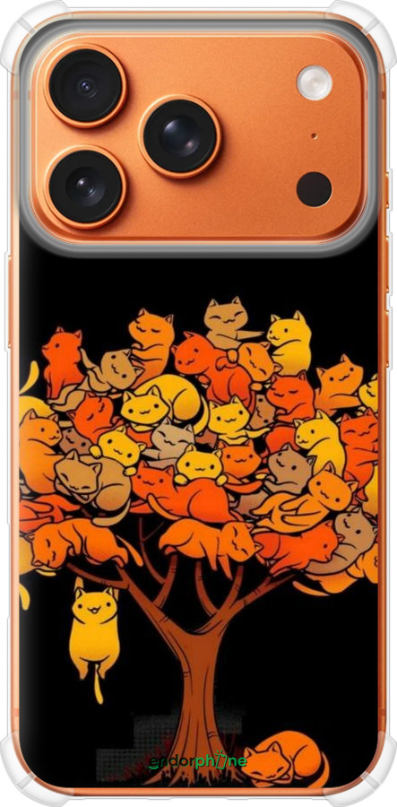 Силикон с усиленными углами чехол Дерево и котики для Apple iPhone 17 PRO MAX - 6516sp-4029 изображение 