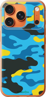 Силіконовий чехол Жовто-блакитний камуфляж для Apple iPhone 17 PRO MAX - 1084u-4029 изображение 