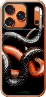 Силиконовый чехол Красно-черная змея на черном фоне для Apple iPhone 17 PRO MAX - 4063u-4029 изображение 