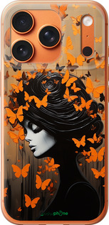 Силиконовый чехол Чехол для телефона Девушка с оранжевыми бабочками для Apple iPhone 17 PRO MAX - 5940u-4029 изображение 