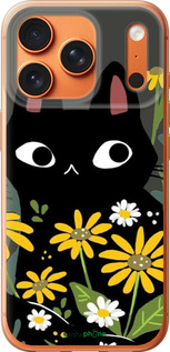 Силіконовий чехол Чорний кіт з квітами для Apple iPhone 17 PRO MAX - 6448u-4029 изображение 
