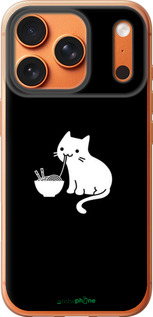 Силиконовый чехол С милым котом на черном фоне для Apple iPhone 17 PRO MAX - 6528u-4029 изображение 