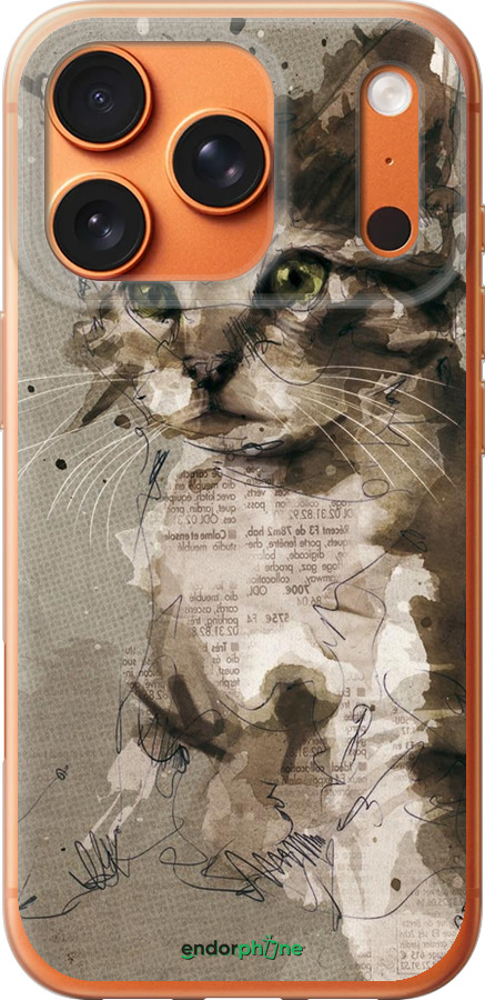 Силиконовый чехол Котёнок из пятен и линий для Apple iPhone 17 PRO MAX - 119u-4029 изображение 