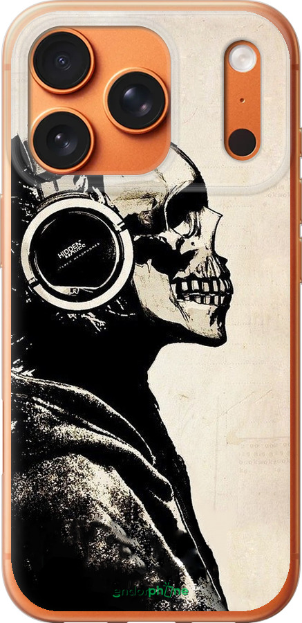 Силиконовый чехол Скелет-меломан v2 для Apple iPhone 17 PRO MAX - 1200u-4029 изображение 