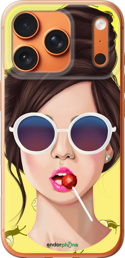 Силиконовый чехол Девушка с чупа-чупсом для Apple iPhone 17 PRO MAX - 3979u-4029 изображение 
