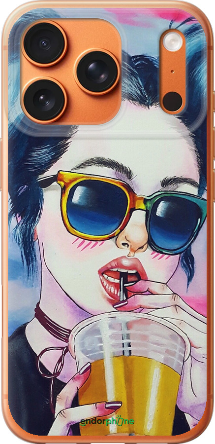 Силиконовый чехол Арт-девушка в очках для Apple iPhone 17 PRO MAX - 3994u-4029 изображение 