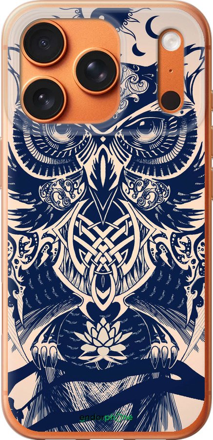 Силиконовый чехол Узорчатая сова для Apple iPhone 17 PRO MAX - 4000u-4029 изображение 