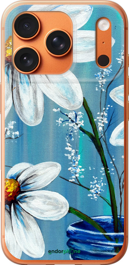Силіконовий чехол Красиві арт-ромашки для Apple iPhone 17 PRO MAX - 4031u-4029 изображение 