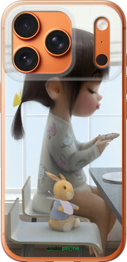 Силиконовый чехол Милая девочка с зайчиком для Apple iPhone 17 PRO MAX - 4039u-4029 изображение 