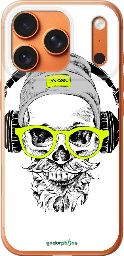 Силиконовый чехол Череп в очках и наушниках для Apple iPhone 17 PRO MAX - 4144u-4029 изображение 