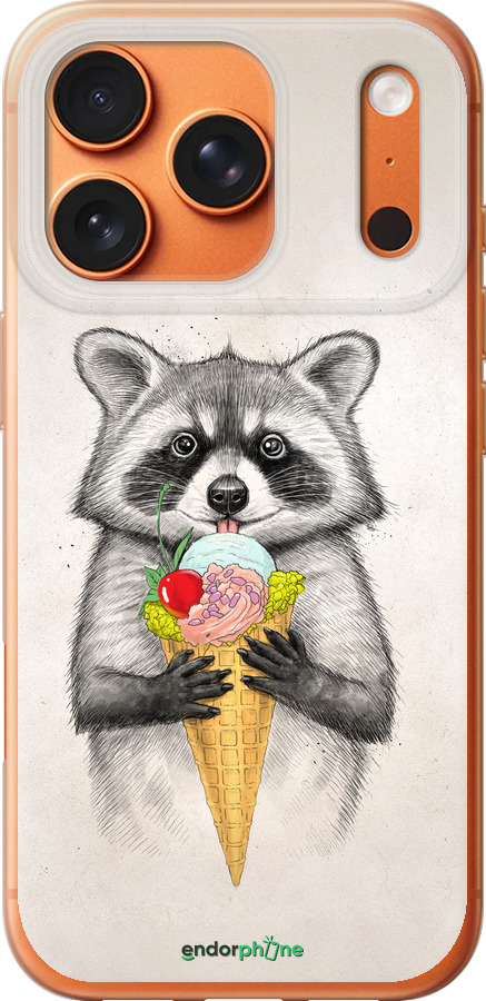 Силиконовый чехол Енотик с мороженым для Apple iPhone 17 PRO MAX - 4602u-4029 изображение 