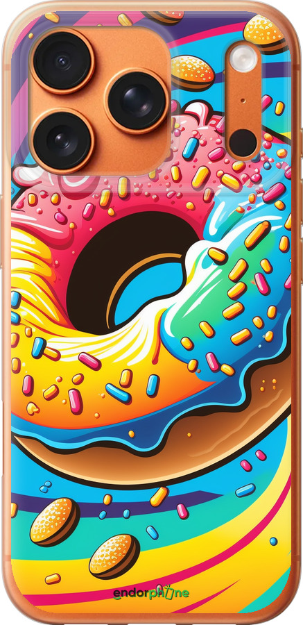 Силиконовый чехол Пончик радуга для Apple iPhone 17 PRO MAX - 5584u-4029 изображение 