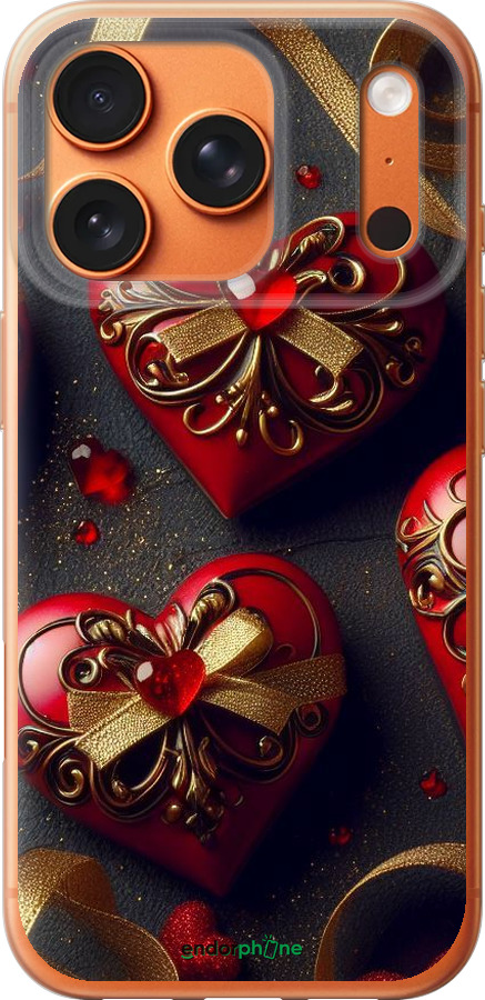 Силиконовый чехол Сердечки v4 для Apple iPhone 17 PRO MAX - 5834u-4029 изображение 