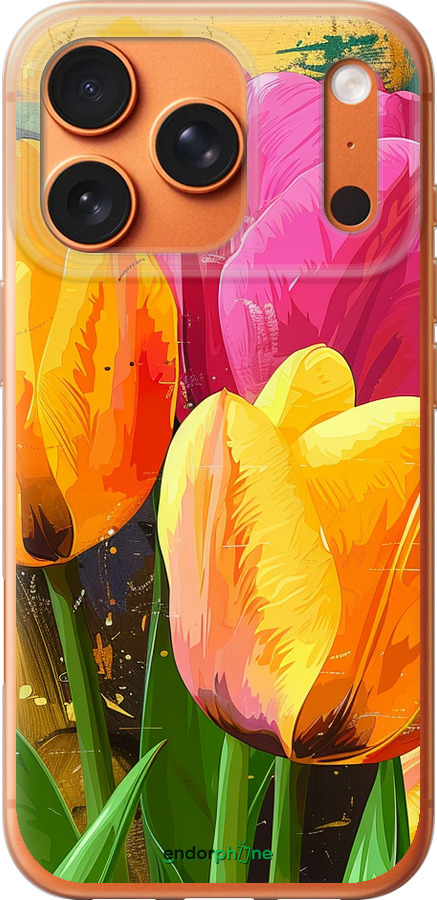 Силиконовый чехол Нарисованные тюльпаны для Apple iPhone 17 PRO MAX - 5990u-4029 изображение 