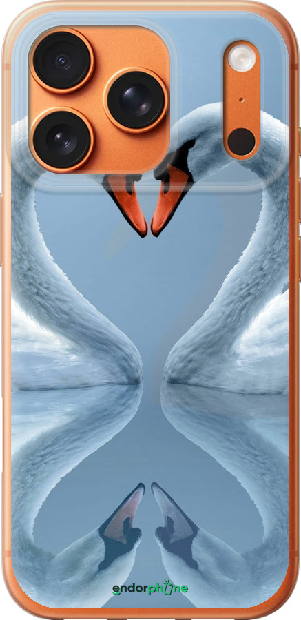 Силиконовый чехол Лебеди для Apple iPhone 17 PRO MAX - 6007u-4029 изображение 