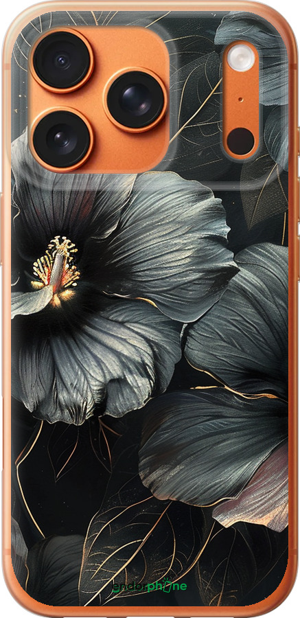 Силиконовый чехол Черные цветы для Apple iPhone 17 PRO MAX - 6031u-4029 изображение 