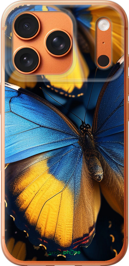 Силіконовий чехол Жовто-блакитні метелики для Apple iPhone 17 PRO MAX - 6046u-4029 изображение 