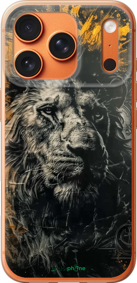 Силиконовый чехол Лев в золотых красках для Apple iPhone 17 PRO MAX - 6155u-4029 изображение 