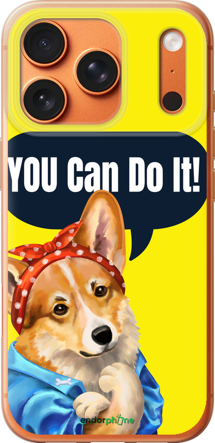 Силиконовый чехол чехол с корги You Can Do It для Apple iPhone 17 PRO MAX - 6184u-4029 изображение 