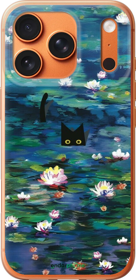 Силиконовый чехол Чехол с изображением водяных лилий Моне и кошек для Apple iPhone 17 PRO MAX - 6399u-4029 изображение 