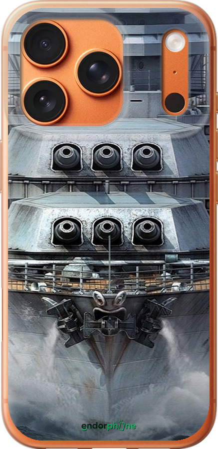 Силиконовый чехол Линкор, world of tanks, wargaming, военный корабль для Apple iPhone 17 PRO MAX - 6453u-4029 изображение 