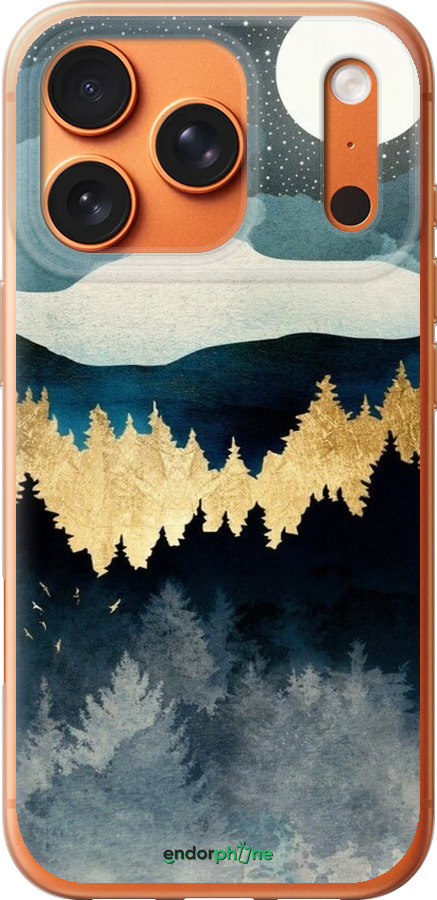 Силиконовый чехол Ночной пейзаж с лесом и горами для Apple iPhone 17 PRO MAX - 6493u-4029 изображение 