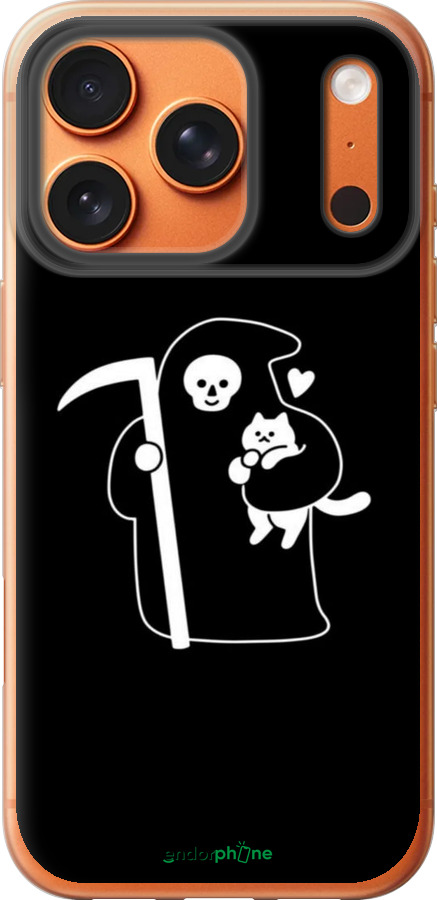 Силиконовый чехол Минималистичный арт: смерть и кошка для Apple iPhone 17 PRO MAX - 6529u-4029 изображение 