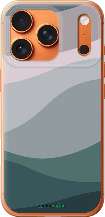 Силиконовый чехол С фиолетовым и бирюзовым ретро-стилем и волнами для Apple iPhone 17 PRO MAX - 6533u-4029 изображение 