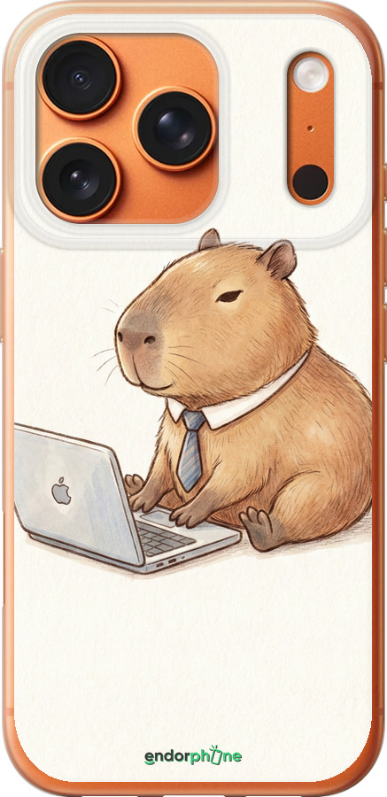 Силиконовый чехол Funny Capybara CEO Working для Apple iPhone 17 PRO MAX - 6777u-4029 изображение 