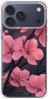 Силикон с усиленными углами чехол 'Пурпурная сакура' для iPhone 17 PRO изображение 4
