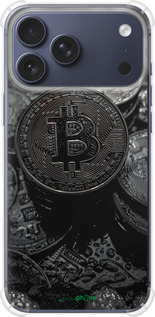 Силикон с усиленными углами чехол Black Bitcoin для Apple iPhone 17 PRO - 6090sp-4030 изображение 