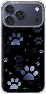 Силикон с усиленными углами чехол С синими отпечатками лап для Apple iPhone 17 PRO - 6441sp-4030 изображение 