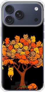 Силикон с усиленными углами чехол Дерево и котики для Apple iPhone 17 PRO - 6516sp-4030 изображение 