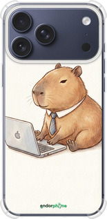 Силикон с усиленными углами чехол Funny Capybara CEO Working для Apple iPhone 17 PRO - 6777sp-4030 изображение 