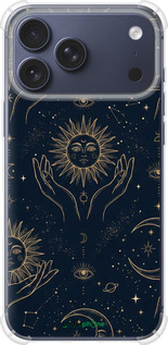 Силикон с усиленными углами чехол Celestial Harmony: Sun & Moon Gold Mystic Pattern для Apple iPhone 17 PRO - 6778sp-4030 изображение 