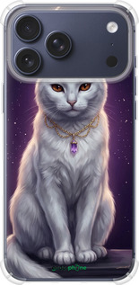 Силикон с усиленными углами чехол Mystic White Cat Gothic Dark Purple Gold для Apple iPhone 17 PRO - 6805sp-4030 изображение 