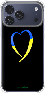 Силикон с усиленными углами чехол Жёлто-голубое сердце для Apple iPhone 17 PRO - 885sp-4030 изображение 