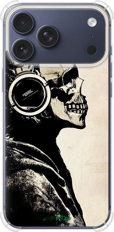 Силикон с усиленными углами чехол Скелет-меломан v2 для Apple iPhone 17 PRO - 1200sp-4030 изображение 
