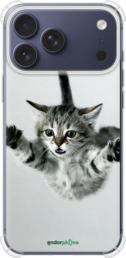 Силикон с усиленными углами чехол Летящий котёнок для Apple iPhone 17 PRO - 2322sp-4030 изображение 