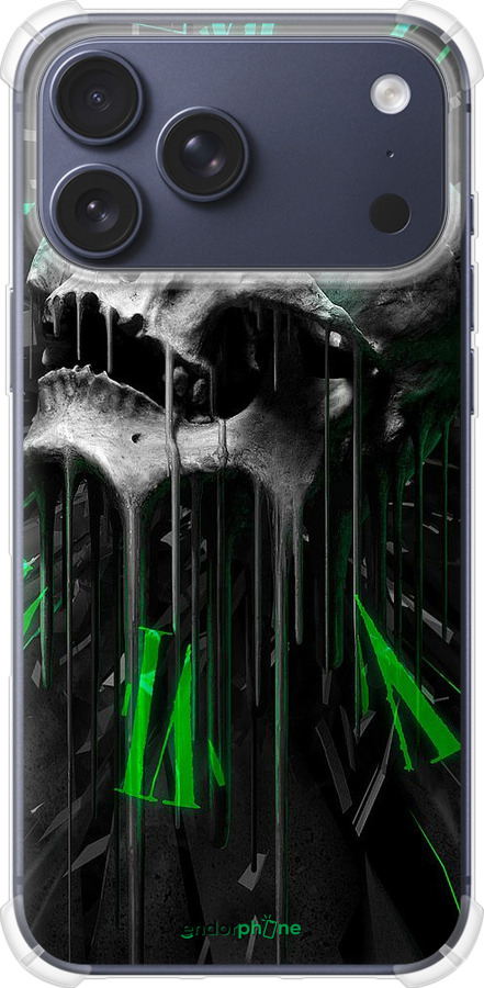 Силикон с усиленными углами чехол Череп-часы для Apple iPhone 17 PRO - 4100sp-4030 изображение 