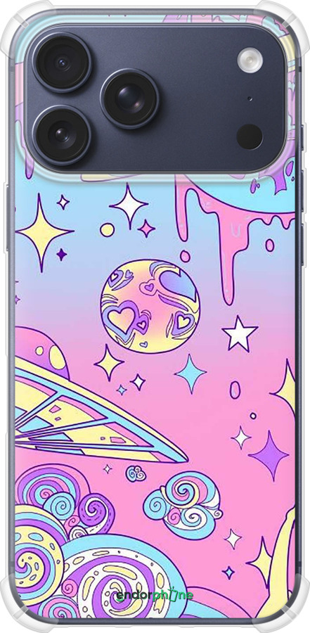 Силикон с усиленными углами чехол Розовая галактика для Apple iPhone 17 PRO - 4146sp-4030 изображение 