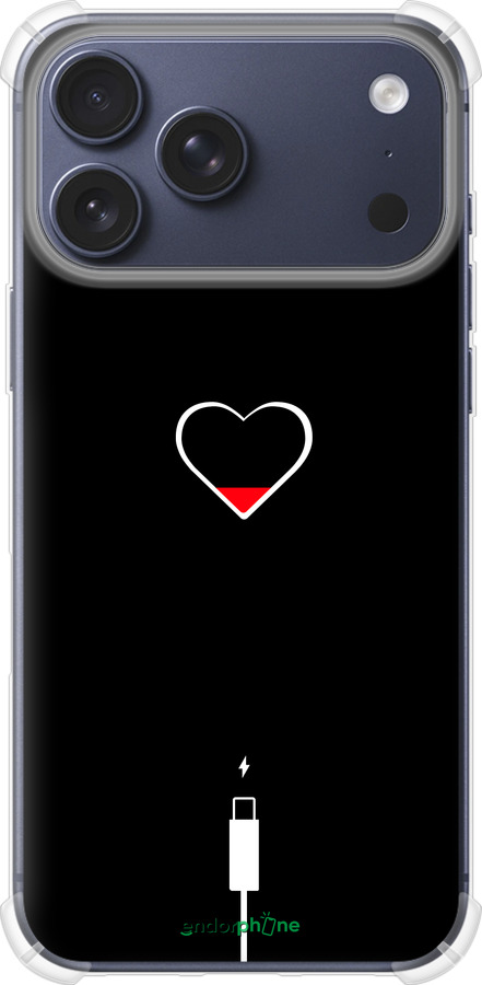 Силикон с усиленными углами чехол Подзарядка сердца для Apple iPhone 17 PRO - 4274sp-4030 изображение 