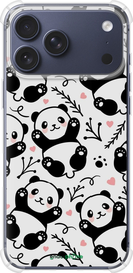 Силикон с усиленными углами чехол Панды для Apple iPhone 17 PRO - 4318sp-4030 изображение 