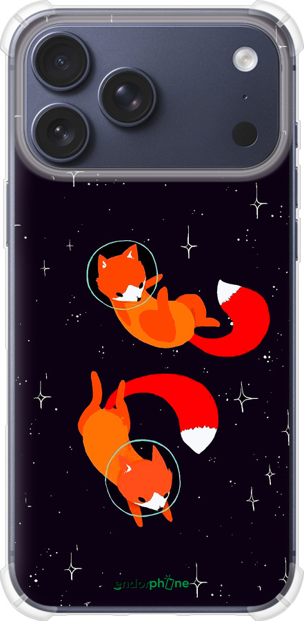 Силикон с усиленными углами чехол Лисички в космосе для Apple iPhone 17 PRO - 4519sp-4030 изображение 
