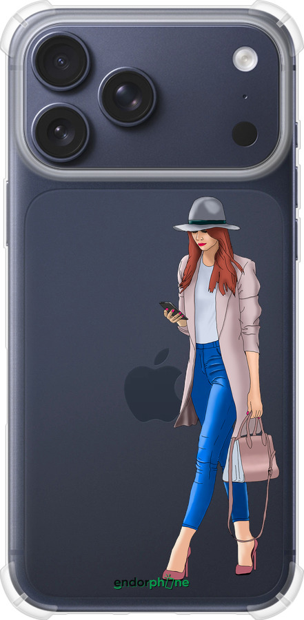 Силикон с усиленными углами чехол Девушка 1 для Apple iPhone 17 PRO - 4751sp-4030 изображение 