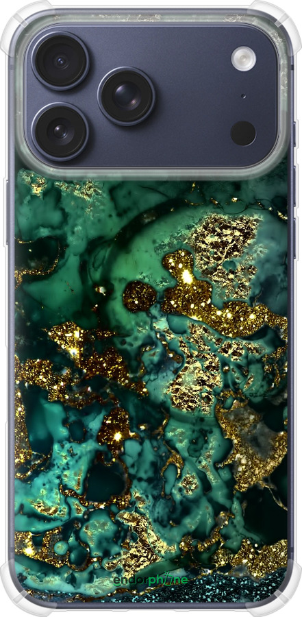 Силикон с усиленными углами чехол Мрамор золото богатство для Apple iPhone 17 PRO - 5419sp-4030 изображение 