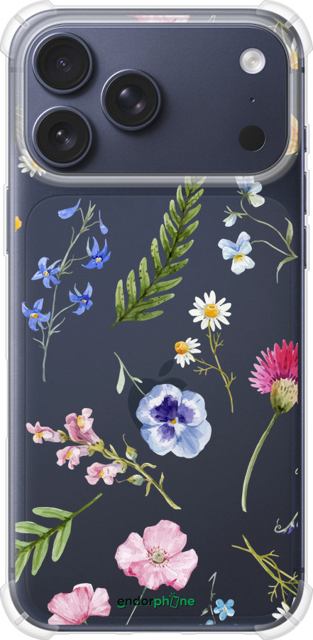 Силикон с усиленными углами чехол Цветочный фон v2 для Apple iPhone 17 PRO - 5472sp-4030 изображение 