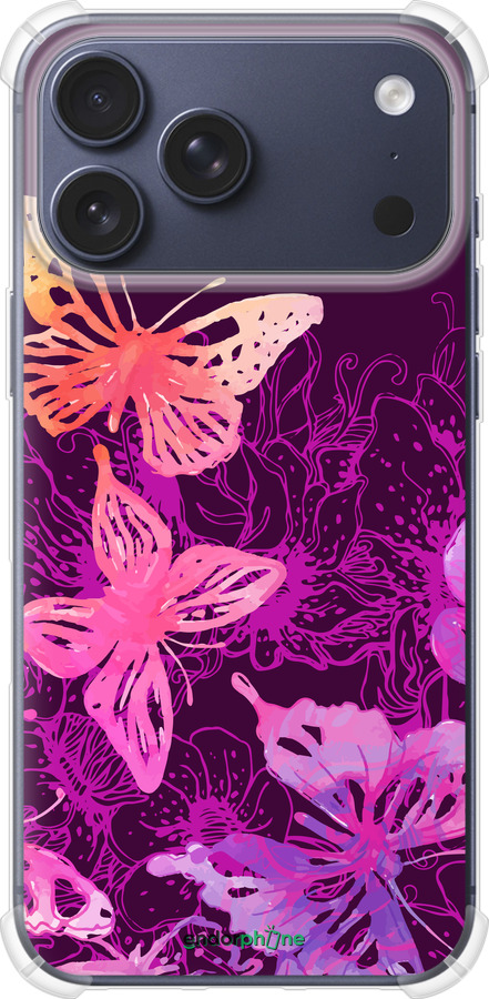 Силикон с усиленными углами чехол Бабочки v2 для Apple iPhone 17 PRO - 5475sp-4030 изображение 