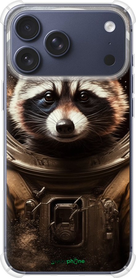 Силикон с усиленными углами чехол Raccoon austronaut для Apple iPhone 17 PRO - 5581sp-4030 изображение 